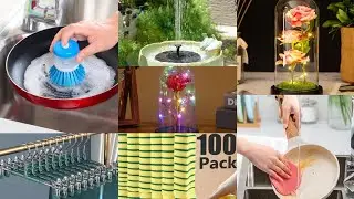Dish Brush with Soap Dispenser ||  Soft Silicone Scouring Pad Set, 100-Pack Dishwashing Sponges