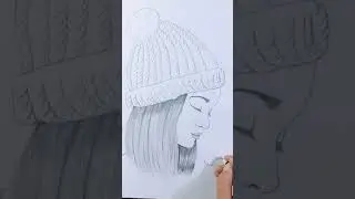 Girl wearing winter Hat | How to draw a Girl with winter Hat? | Girl Drawing