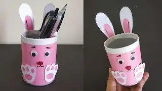Bunny Pencil-Pen Stand | Recycle Pringles Can | Best out of Waste | DIY | Kids Craft