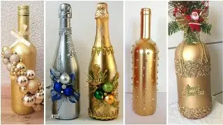 🎄 Christmas Bottle Decorations | DIY Mason Jar Ideas 🌿✨ Burlap & Jute Recycling Crafts