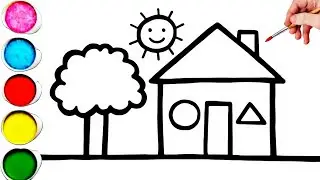 Cute House 🏡 Drawing, Painting & Coloring For Kids and Toddlers_ Kids Art 