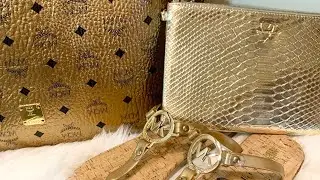 What&rsquo;s in my Bag MCM VIsetos Shopper Metallic Gold Spot Tote Bag WIMB MCM TOTE &ldquo; ALREADY &ldquo; 👑