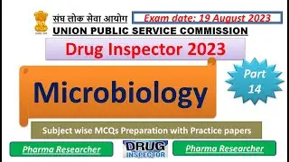 Microbiology mcqs UPSC Drug Inspector 2023 preparation 19 August 2023 #DI #druginspector
