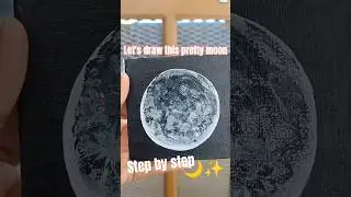 let's create this pretty moon step by step Canvas acrylic painting#acrylicpainting #canvas #moon