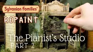 Turning this toy into an abandoned piano room (Part 2) SYLVANIAN FAMILIES REPAINT | Relaxing Process