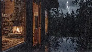 🌧️ Peaceful Rainy Forest Night | Cozy Rain & Fireplace Sounds for Sleeping