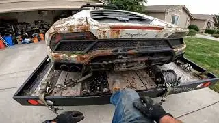ASMR Ai Car Restoration! Saving a Rusted, Wrecked Lamborghini Aventador From the Junkyard