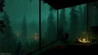 Dark Forest Hill Rain 🌧️No Ads | Night Bedroom Ambience for Stress Relief, Study & Sleep