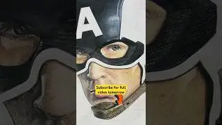 Captain America realistic drawing #paint #drawing #captainamerica #timelapse #colorpencil #realistic