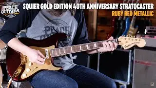 No Talking...Just Tones | Squier Gold Edition 40th Anniversary Stratocaster Ruby Red Metallic