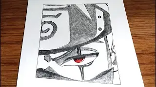 Kakashi One Eye Sharingan Drawing Easy | Step by Step Pencil Sketch