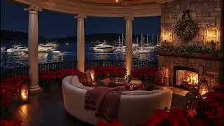 Boat Parade + Music at Mystic Shores - Holiday Ambience, Fireplace, Relax, Sleep, Study