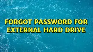 Forgot password for external hard drive
