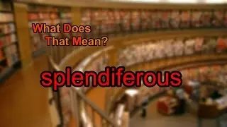 What does splendiferous mean?