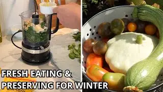 Cooking and Preserving my Garden Produce | Pesto, Zucchini fritters and More..