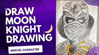 Draw a drawing of MoonKnight drawing |Marvel superhero | in time-lapse