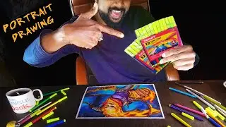 Portrait Drawing with India's Cheapest Sketch Pens | Ghost Rider🔥🔥