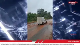 Risco na MG-167: Prefeitura de Cambuquira Realiza Manuten&ccedil;&atilde;o Paliativa em Buraco Perigoso na Rodovia