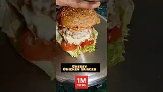 Cheesy Chicken Burger in a Healthy way 🍔🔥 | Chicken Burger Recipe | #crispychickenburger