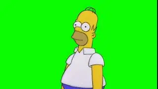 Homer Simpson Disappearing Into Bushes GREEN SCREEN