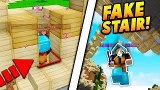 FAKE STAIRCASE HOLE TROLL! - Minecraft SKYWARS TROLLING! (WHAT)