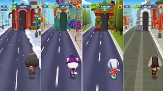 Talking Tom Gold Run Smart Penguin Tom vs Witch Angela vs Hawaiian Hank vs Iron Ben Android Gameplay