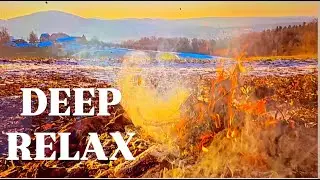 🔴LIVE Campfire by Snowy Mountains | Natural Fire Sounds for Deep Relaxation