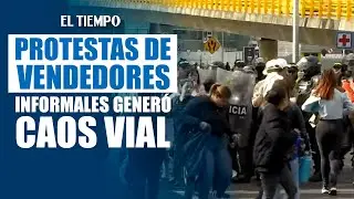 Vendedores informales protestaron cerca de la Av. El Dorado y afect&oacute; la movilidad |&nbsp;EL TIEMPO