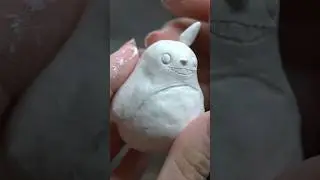 I made a Totoro figure with clay! #ghibli #airdryclay #asmr