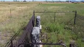Lost Cabin, Wyoming Cemetery  - West Row of Identified Unmarked Graves - Drone Video