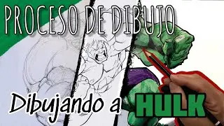 Proceso de dibujo tradicional / dibujando a Hulk / Marvel comics / Avengers / dibujando desde cero