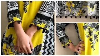 New Stylish Sleeves and Daman Design 2020 Cutting and Stitching | Sleeves & Daman Design with Strips