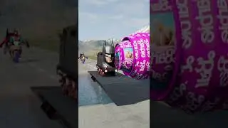 Cars VS Cartoon Characters Crash Test BeamNG.Drive #barbie #automobile  #beamngdrive #spiderman