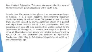 Chryseobacterium Gleum Urinary Tract Infection Genes Review 11 1 5