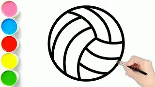 How to Draw a Volleyball | Volleyball Drawing Easy | Volleyball Drawing | Sports Drawing