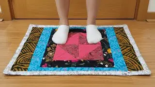 Handmade Quilted Patchwork Doormat &ndash; Colorful Multi-Pattern Cotton Floor Mat for Home Decor