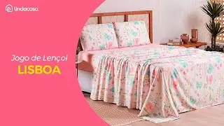 JOGO DE LEN&Ccedil;OL LISBOA ESTAMPADO PERCAL 300 FIOS - LINDA CASA