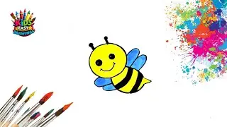 How to Draw a Honey Bee Step by Step | Easy Drawing Tutorial for Kids | Very easy for kids