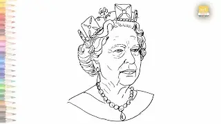 Queen Elizabeth 2 drawing easy 09 | How to draw Queen Elizabeth 2 step by step | Queen Elizabeth Art