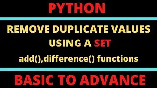 Set in Python | Set functions in Python Part-I | Python Tutorials Hindi