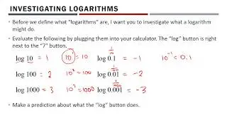 Math 30-1 - Introduction to Logarithms