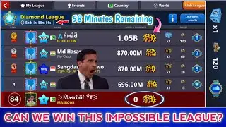  Can We Top this HARDEST 🥵 Diamond League Ever 🤔 ? 1 hour = 1 BILLION Coins 😎in  8 ball pool