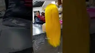 Yellow Color Free Part Lace Frontal 100% Human Hair Wig #humanhair #lacefrontalwig #hair #wig