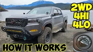 Как использовать режимы 2WD, 4HI и 4LO в Nissan Frontier Pro-4X 2022+ года выпуска