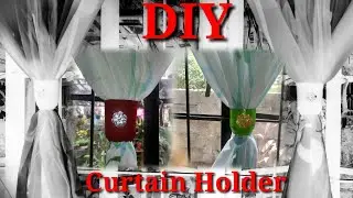 DIY Window Curtain Holder out of empty bottles and used cloth | Recycled