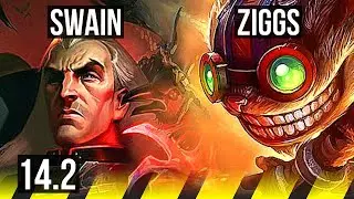 SWAIN & Shaco vs ZIGGS & Rell (ADC) | 800+ games, 7/2/7, Rank 13 Swain | KR Master | 14.2