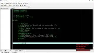 AREA AND PERIMETER OF A RECTANGLE USING FUNCTION IN C PROGRAMMING