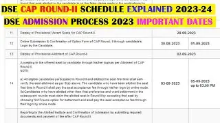 DSE Engineering Admission Process 2023-24 | CAP Round 2 Schedule Explained