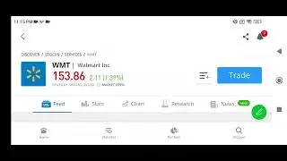 WMT Walmart Inc. (Stocks | Services) is now $153.86 high at 1.39% on eToro as of 4May2022 11:15PM
