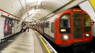 Central Line 1992 stock trains at Bank